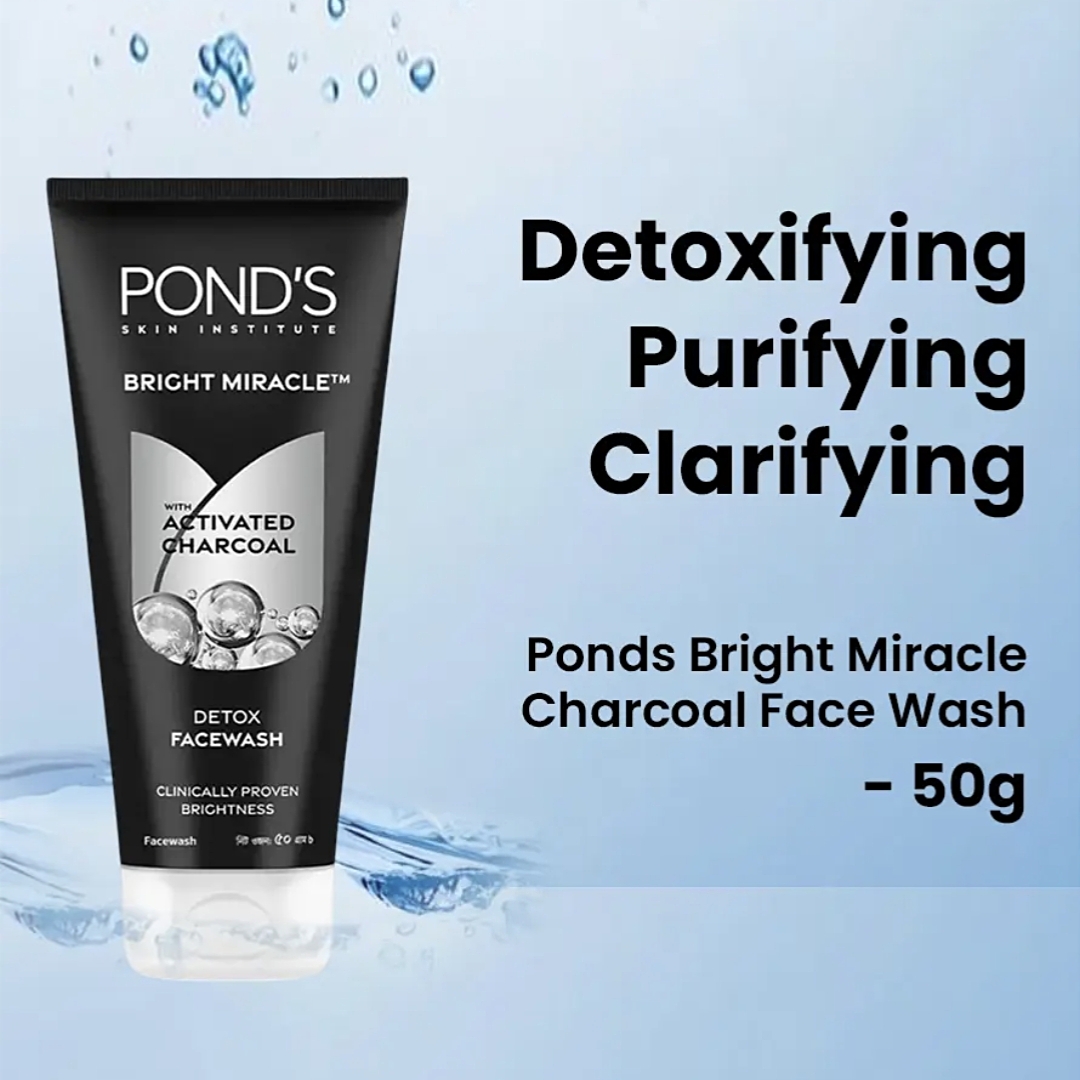 Ponds Bright Miracle Charcoal Face Wash - 50g