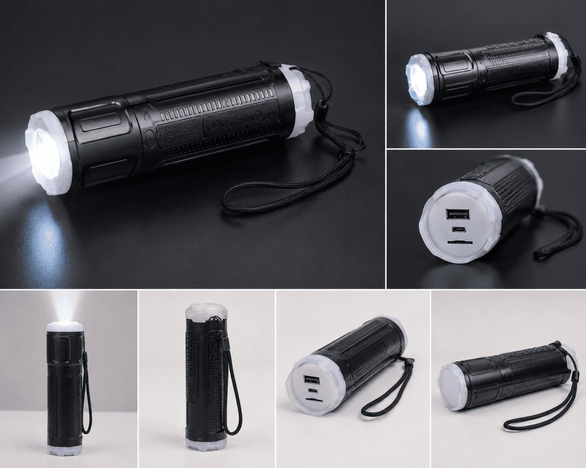 SY-322 Wireless Stereo Speaker & LED Zoom Flashlight 🔦🔊 thumbnail 2
