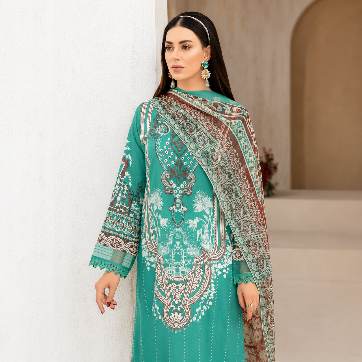 RANG RAZ LUXURY EMBROIDERY  LAWN UNSTITCH 3PIC