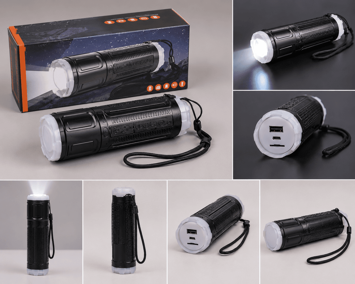 SY-322 Wireless Stereo Speaker & LED Zoom Flashlight 🔦🔊