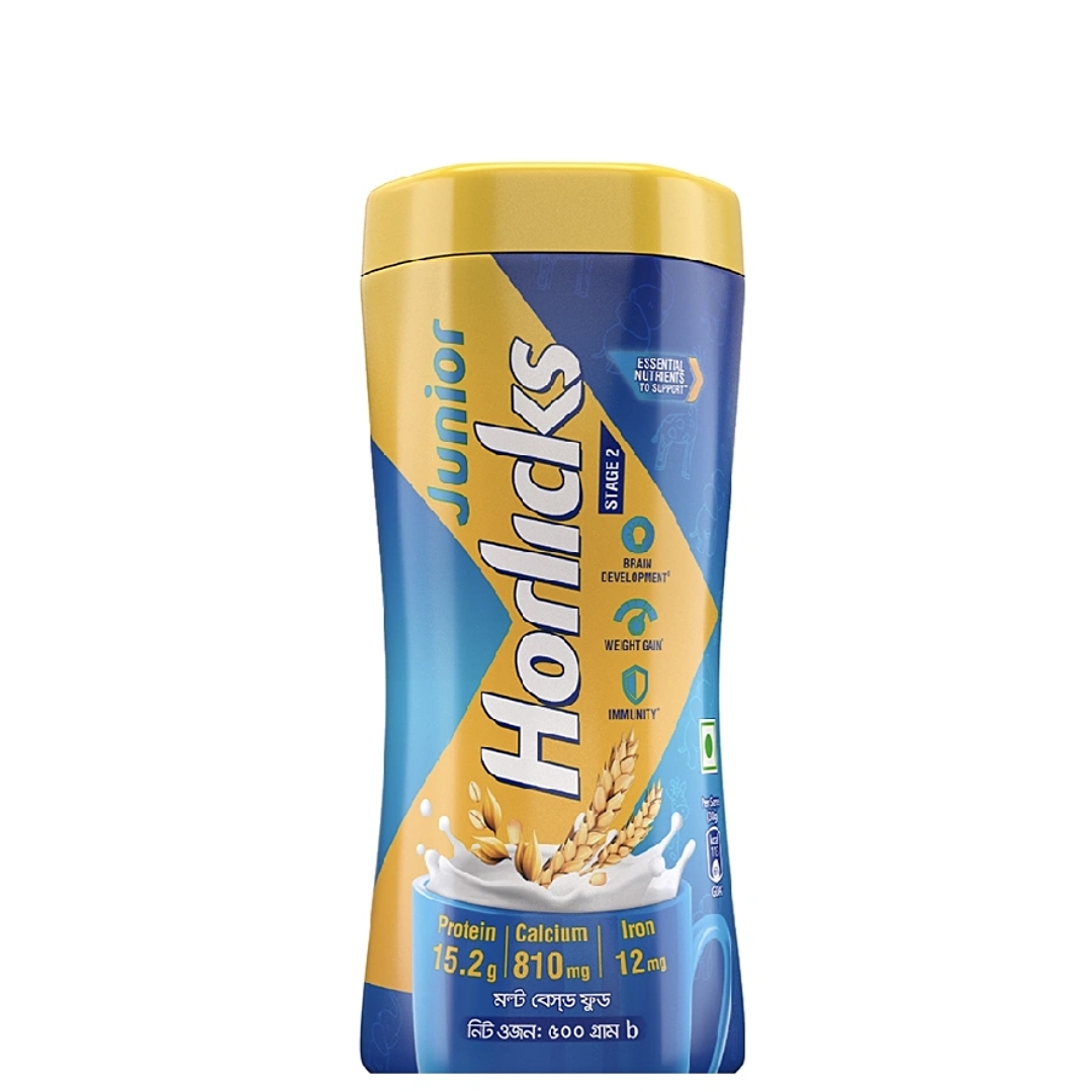Junior Horlicks Health and Nutrition Drink Stage-2 Jar - 500g (Powder Drink)