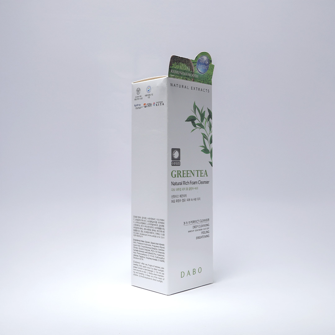Dabo Natural Rich Foam Cleanser Green Tea 180 ml thumbnail 4