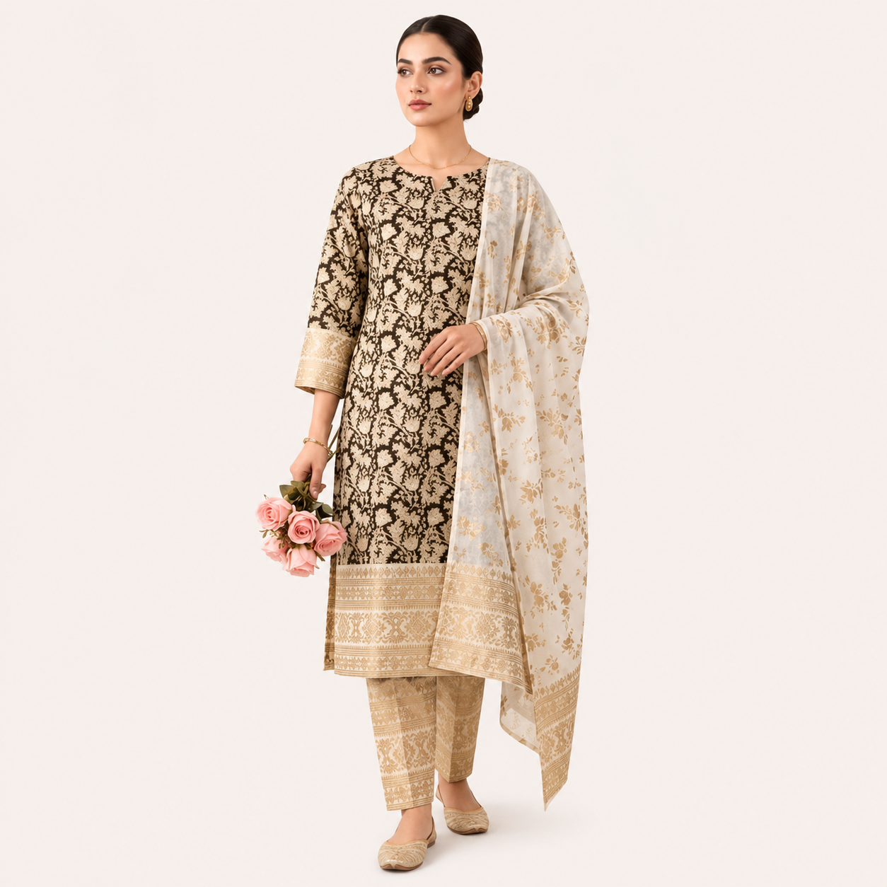 Khaddi cotton skin printed 3pic