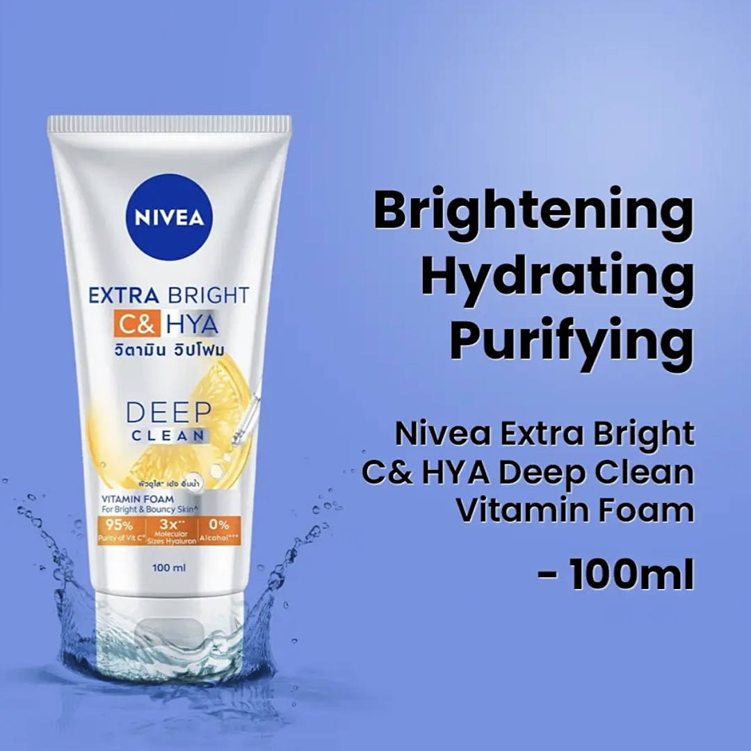 Nivea Extra Bright C& HYA Deep Clean Vitamin Foam - 100ml