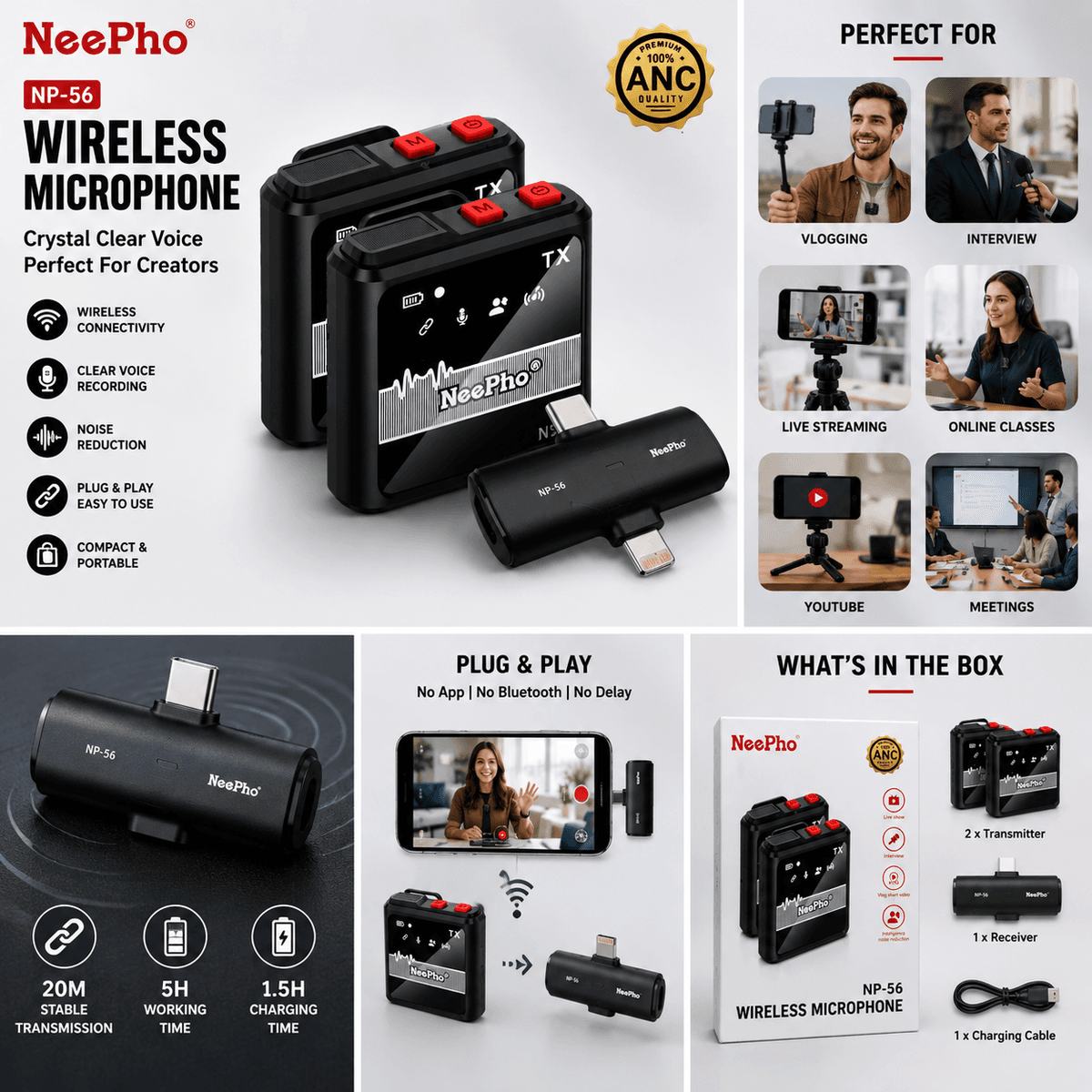 NeePho NP-56 Wireless Microphone 🎤
