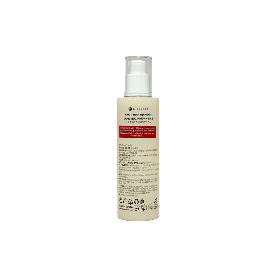 K-Secret Seoul 1988 Essence:Snail Mucin 97% + Rice 100 ml thumbnail 4