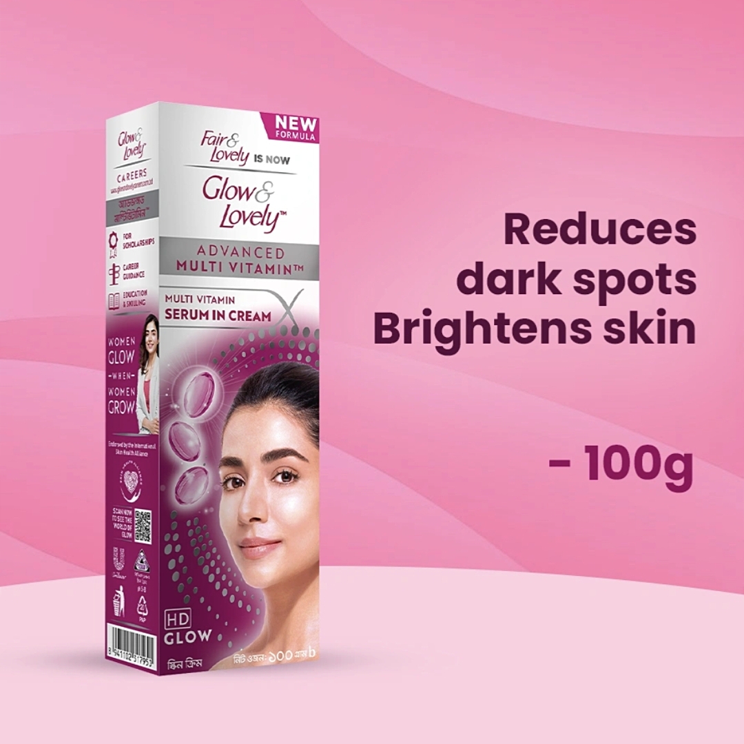 Fair & Lovely Is Now Glow & Lovely Advanced Multi Vitamin Cream - 100g