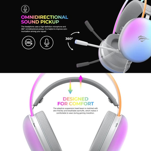 HAVIT H2037D GAMENOTE Gaming Headset With Mic K2-H9011 thumbnail 2