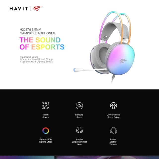 HAVIT H2037D GAMENOTE Gaming Headset With Mic K2-H9011 thumbnail 7