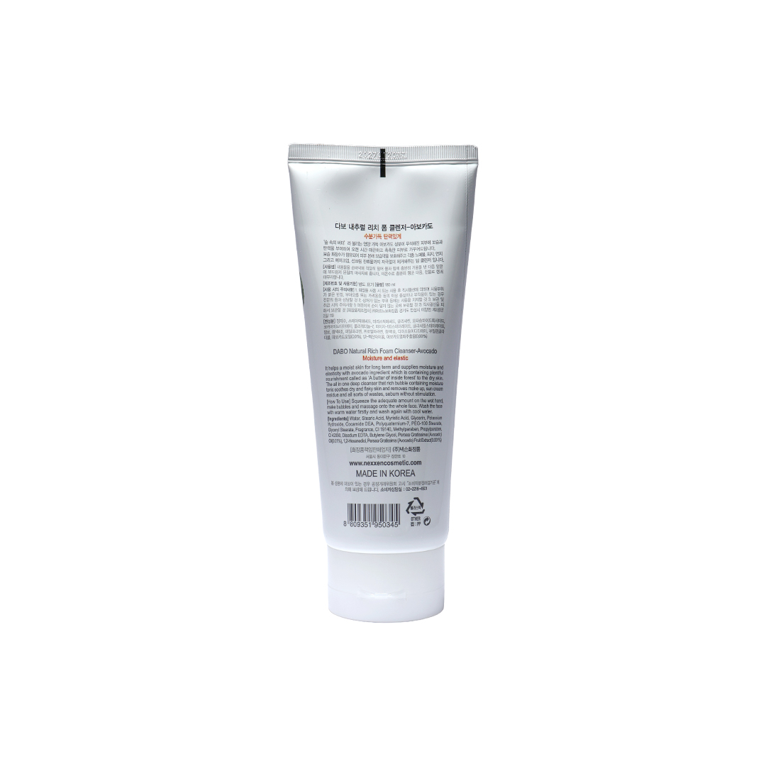Dabo Natural Rich Foam Cleanser Avocado 180 ml thumbnail 2
