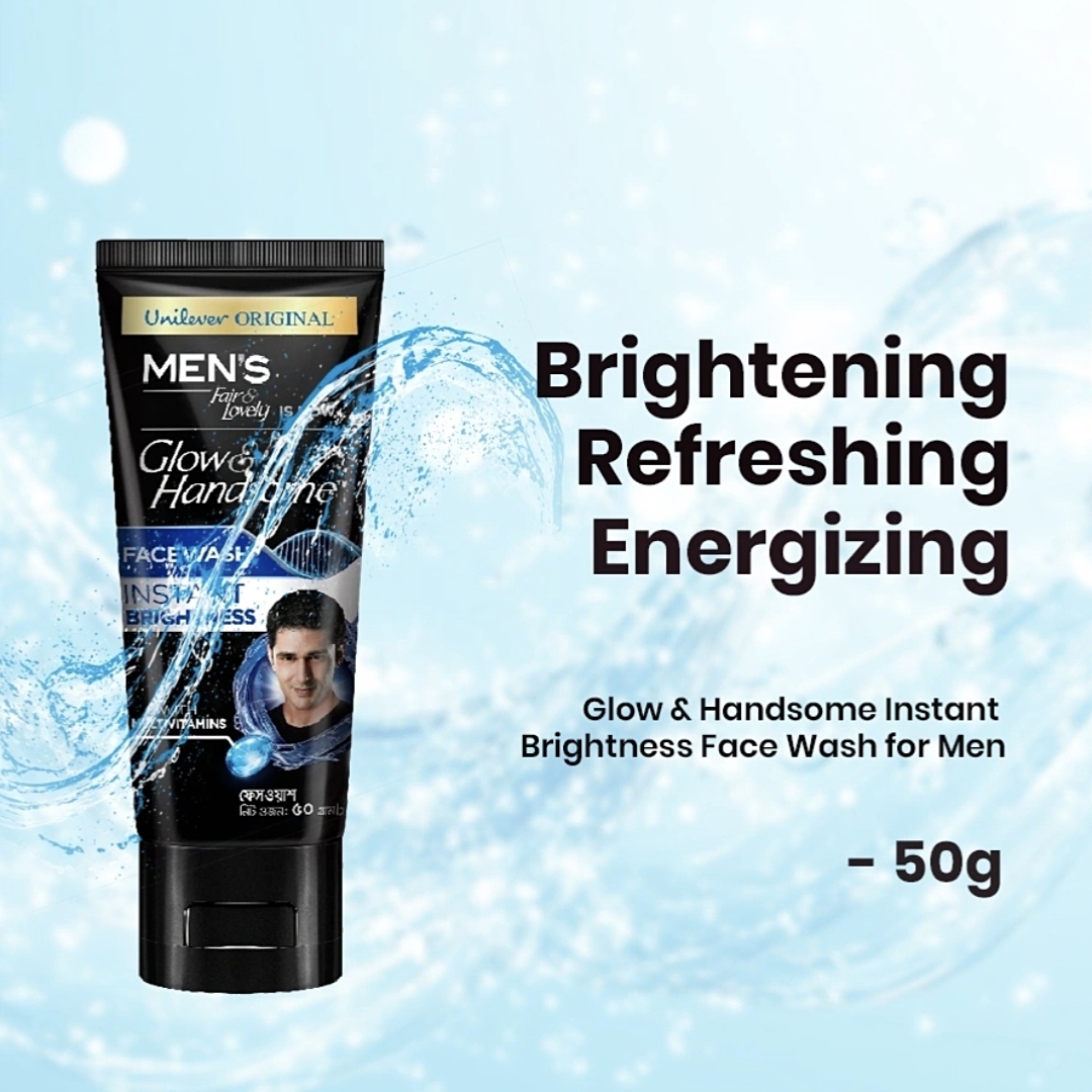 Glow & Handsome Instant Brightness Face Wash for Men - 50g