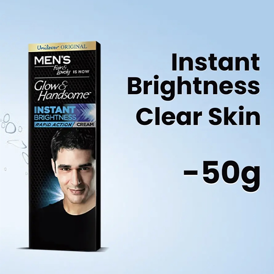 Glow & Handsome Instant Brightness Rapid Action Cream for Men - 50g