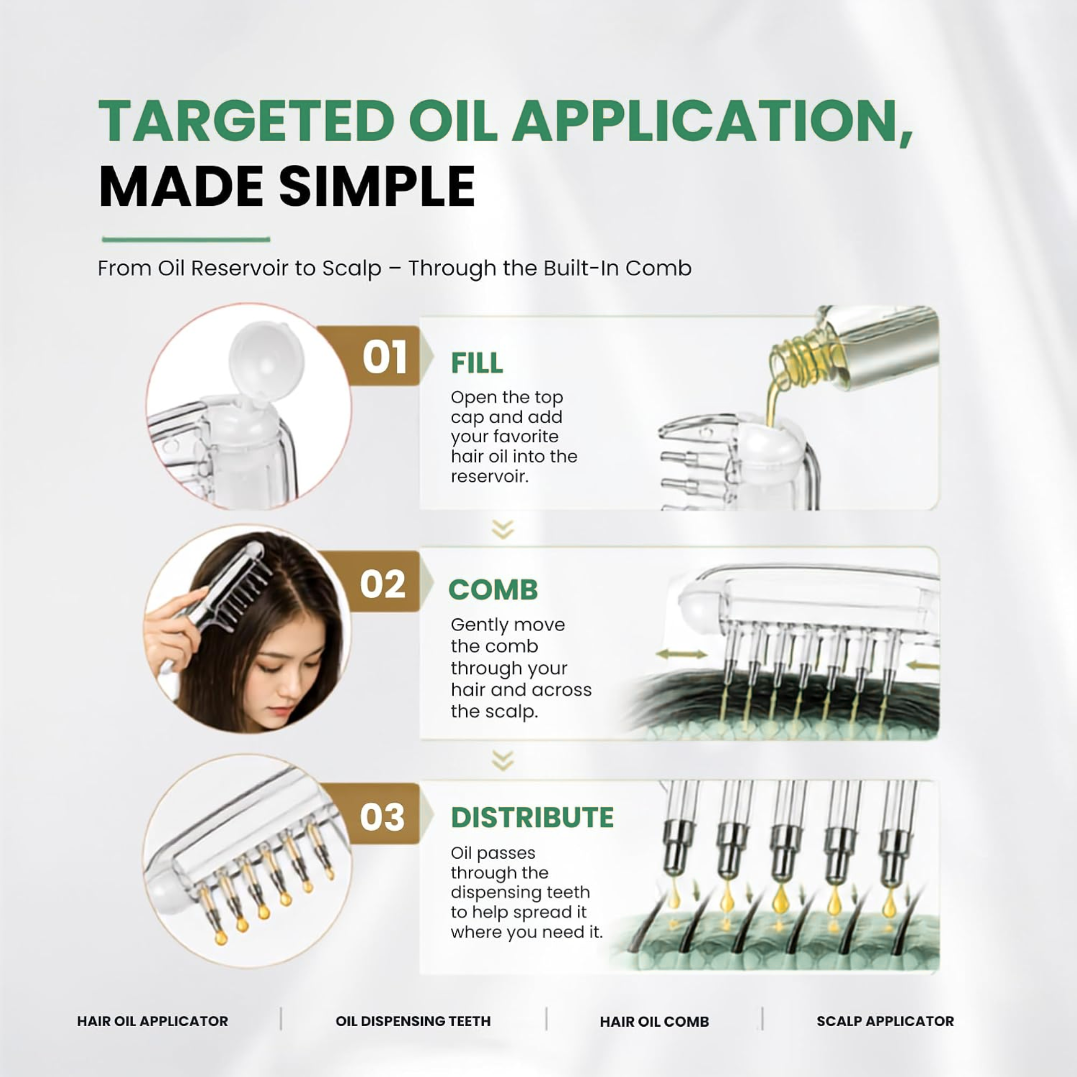 Hair Oil & Serum Applicator Comb-এর 7 নম্বর ছবি