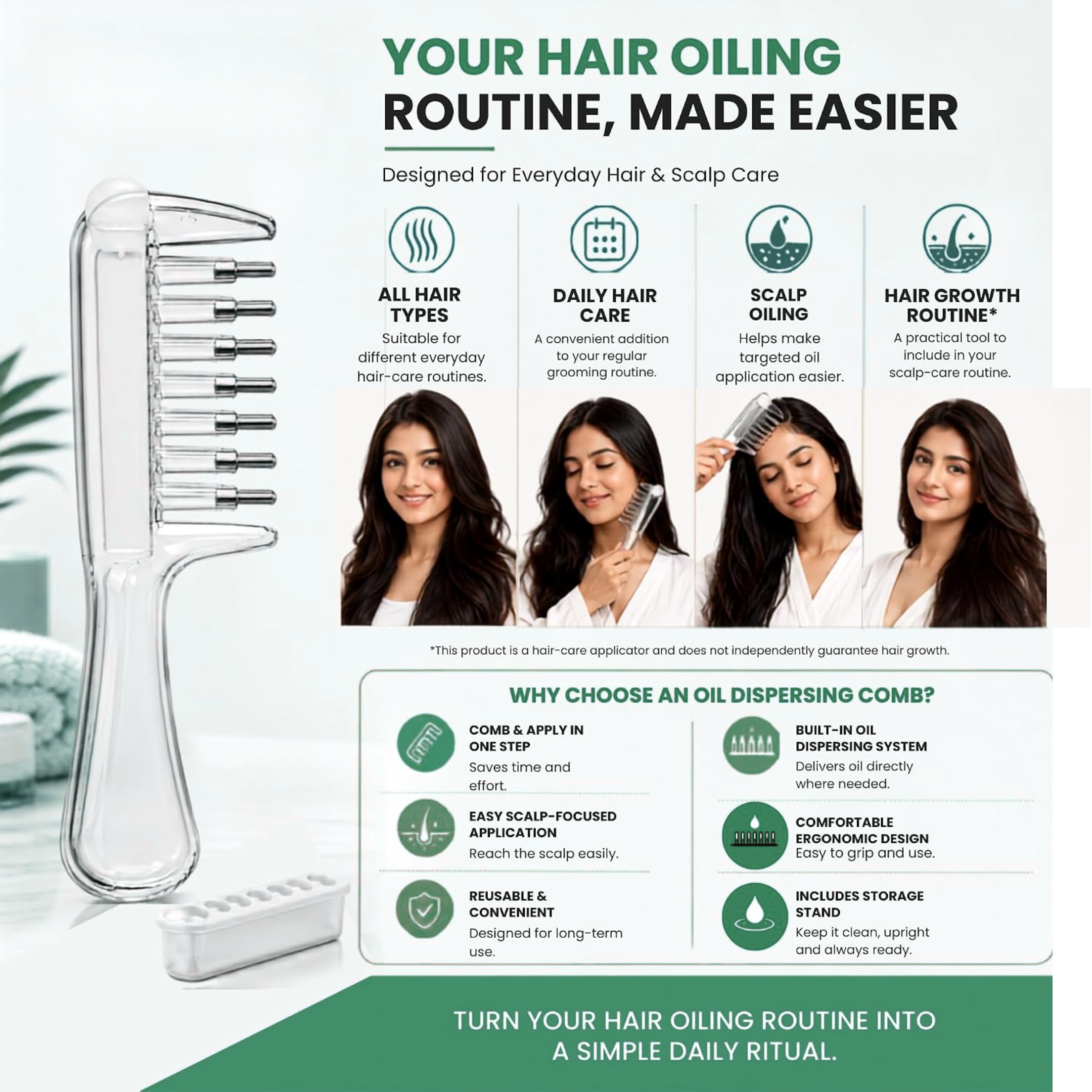 Hair Oil & Serum Applicator Comb-এর 9 নম্বর ছবি