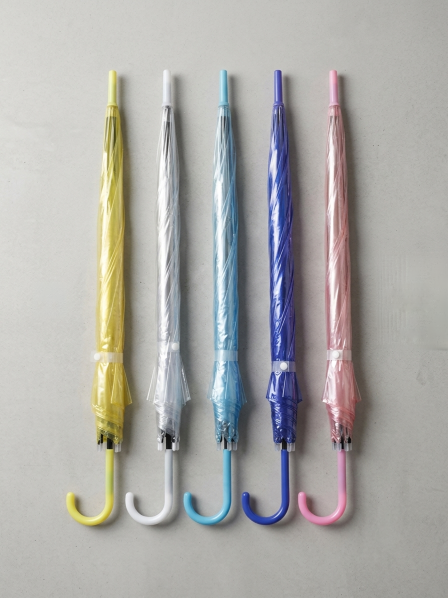Premium Aesthetic Transparent Umbrella with Colored Curved Handle | 5 Vibrant Colors-এর 4 নম্বর ছবি