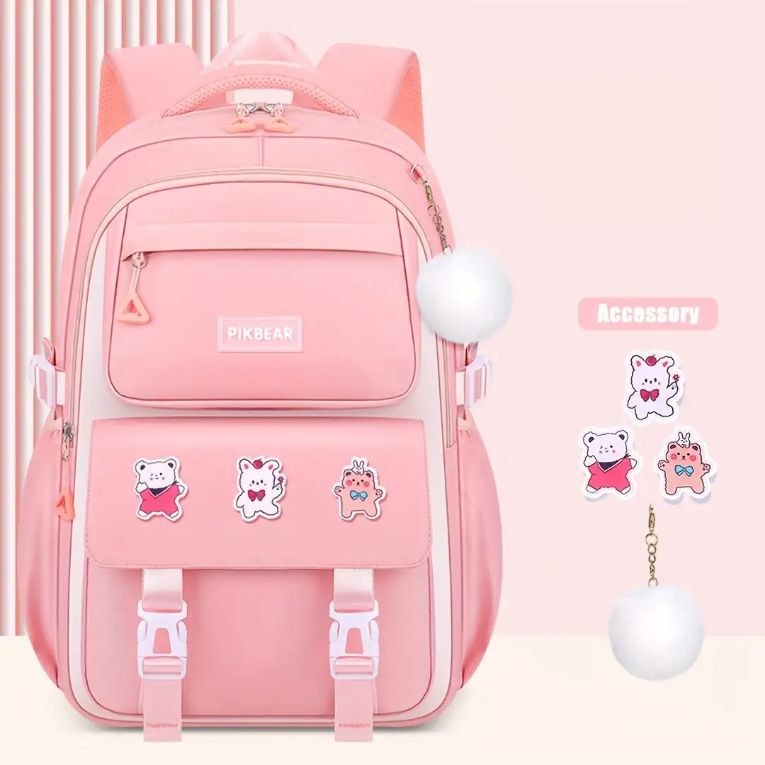 Waterproof school bag(pink)
