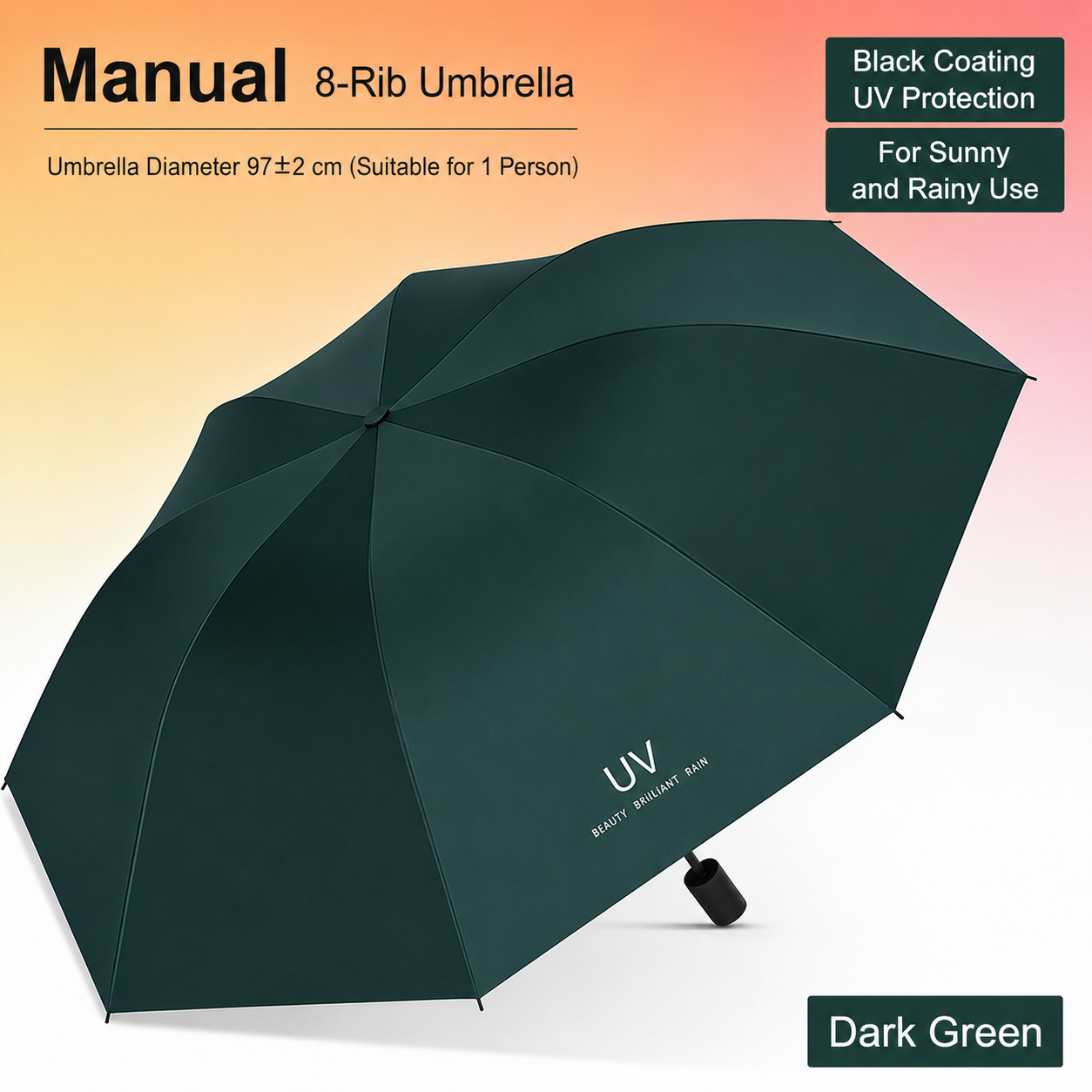 UV Protection Manual Sun & Rain Umbrella for Men and Women_img_8
