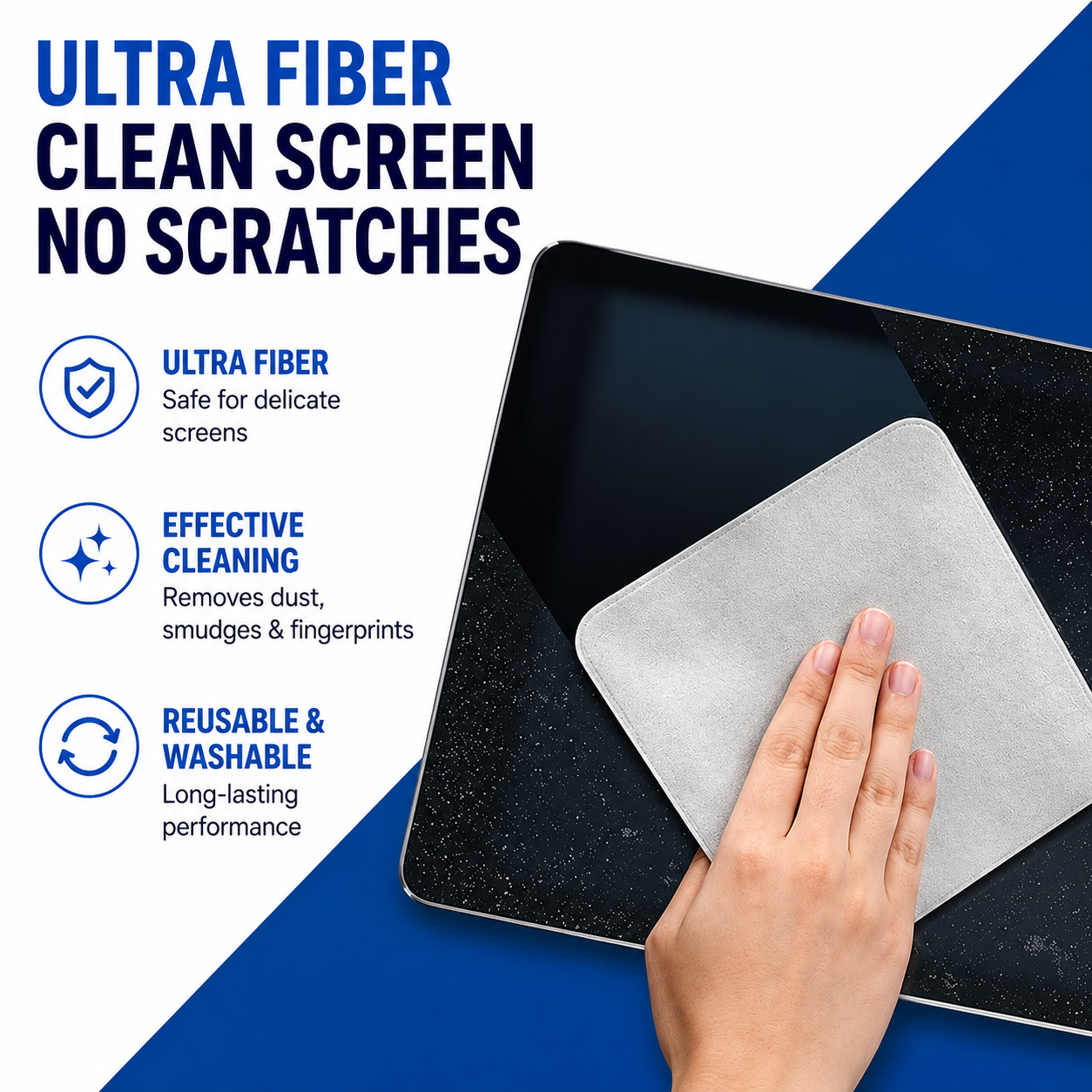 Premium Microfiber Screen Cleaning Cloth for iPhone, iPad, Laptop, Watch & Glasses – Ultra Soft Double Layer Polishing Cloth_img_1