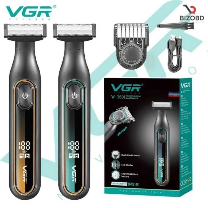 VGR 360 Hair Trimmer Waterproof Household Rechargeable Adjustable Hair Trimmer Full Body Washable Reciprocating Men’s Trimmer_img_6