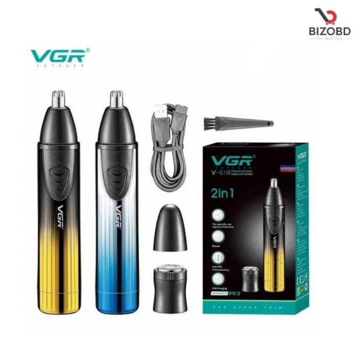 VGR V-619 Professional 2-in-1 Nose Trimmer and Shaver for Men and Women