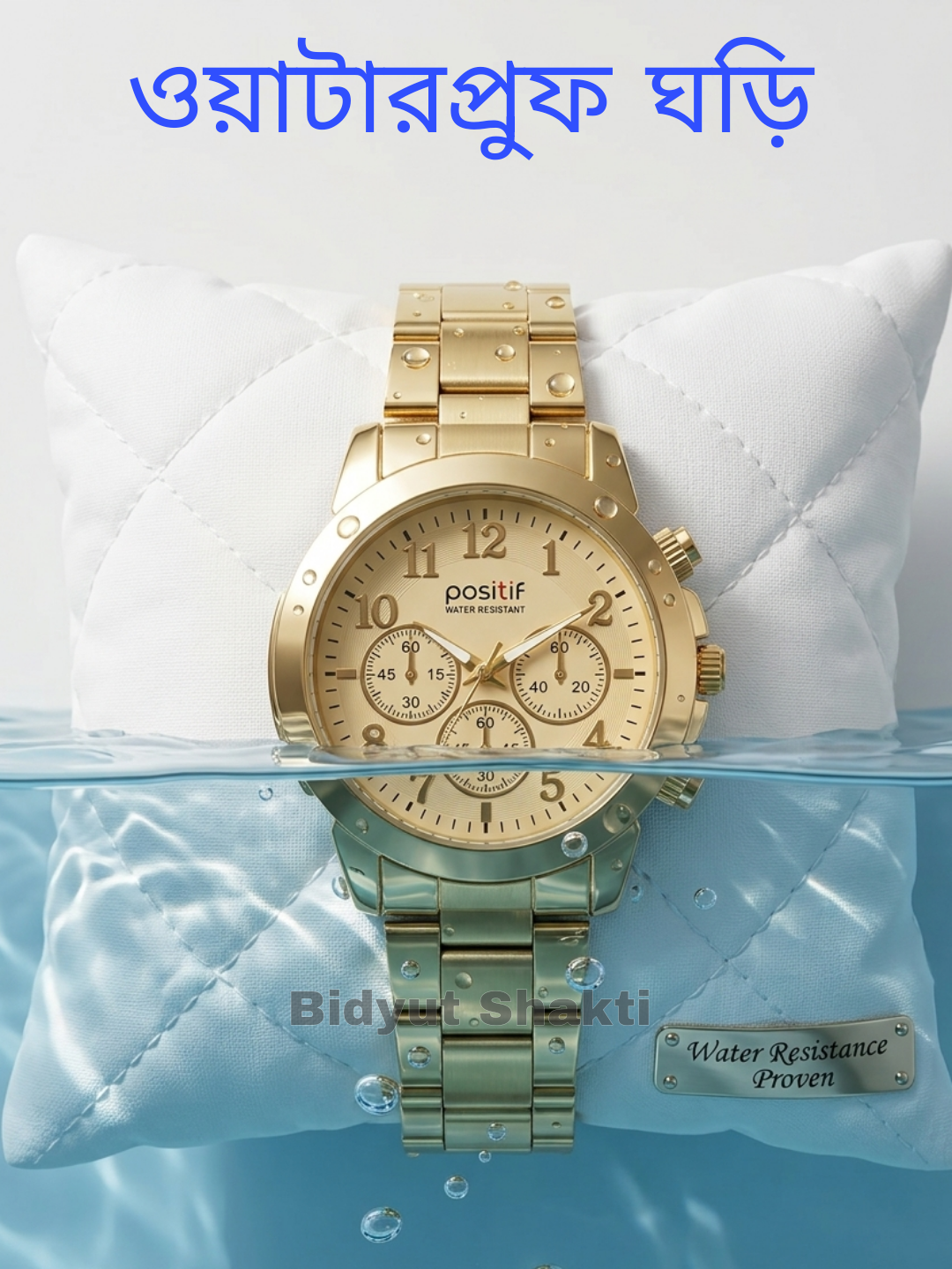 Water Proof Steel Watch Full Golden (W2)