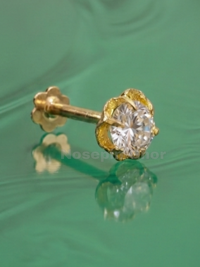 Flat 1 Stone Diamond Curt Nosepine  (Flat-1)