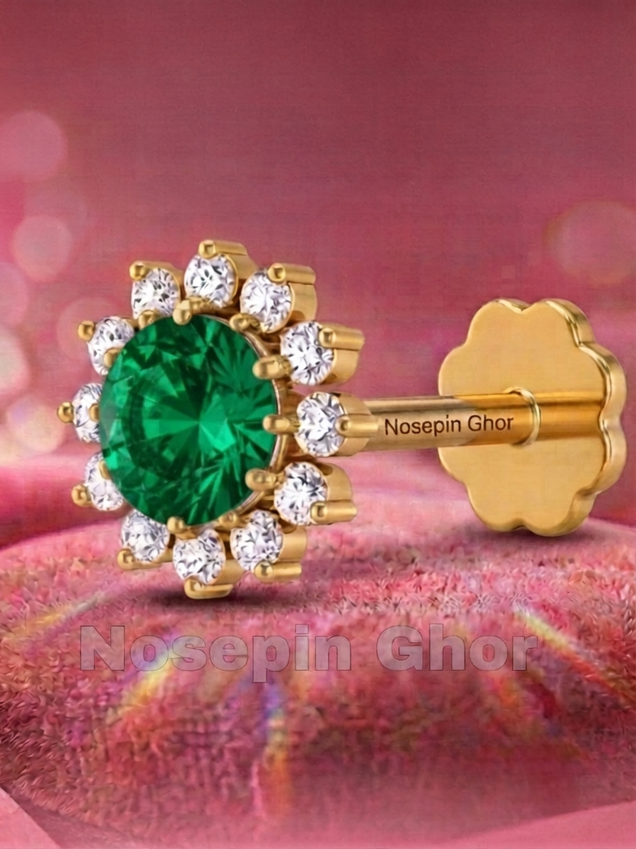 13 Stone Diamond Curt Nosepine  (G-13)