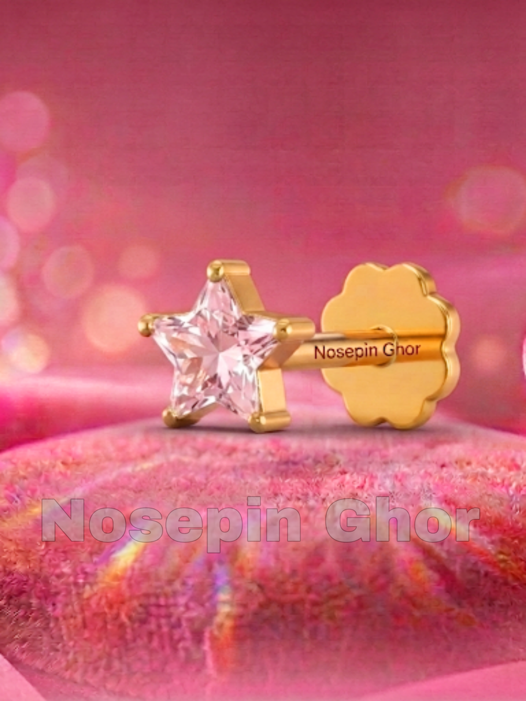 Star Diamond Curt Nosepine  (Star-Pink)