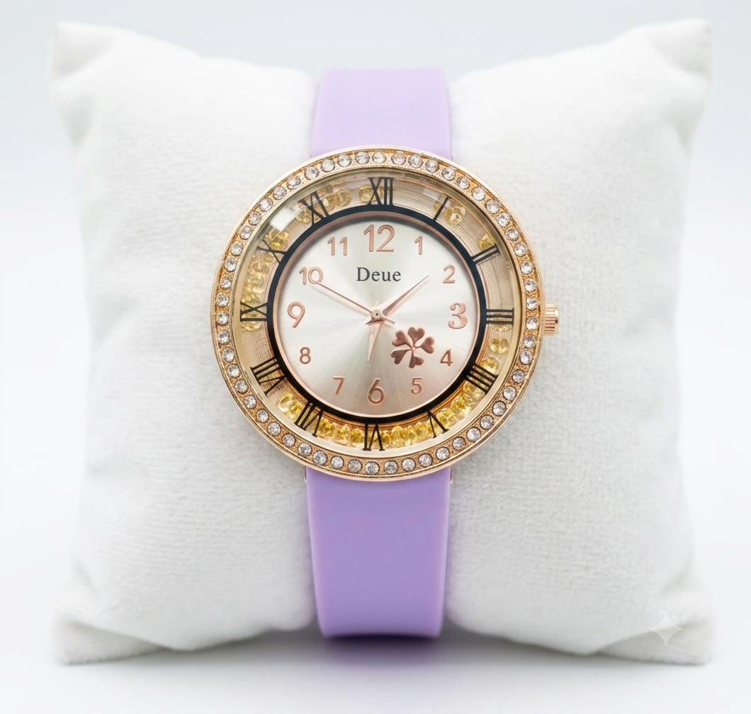 Purple Rubber Belt Watch (L)