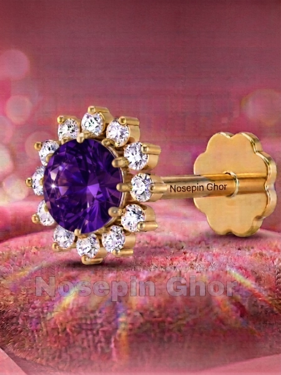 13 Stone Diamond Curt Nosepine  (PL-13)