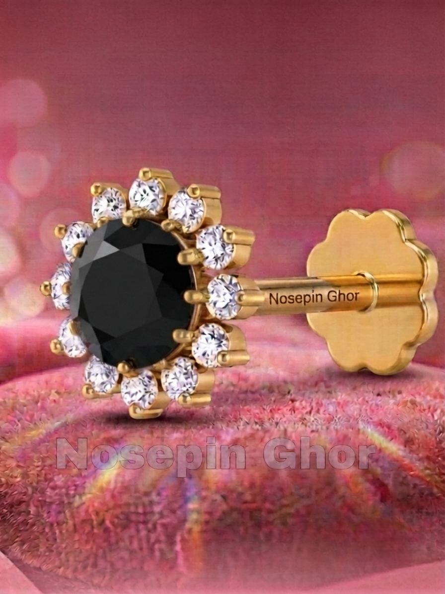 13 Stone Diamond Curt Nosepine  (B-13)