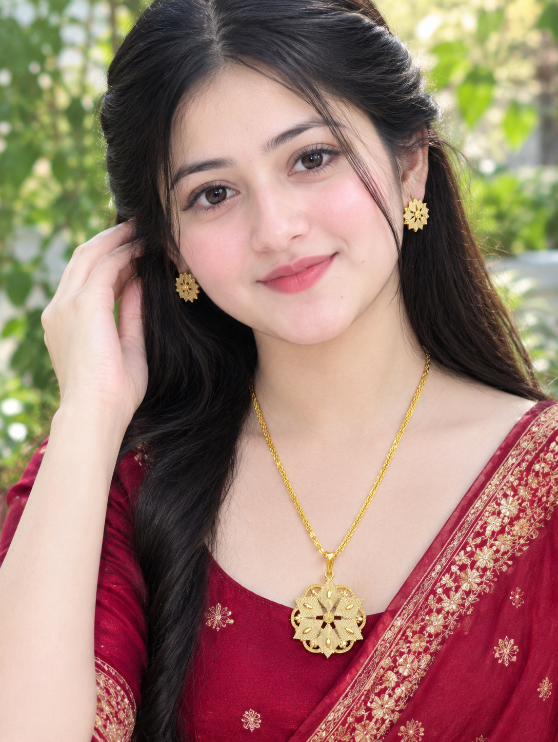 Gold Plate Star Necklace + Earrings (R2)