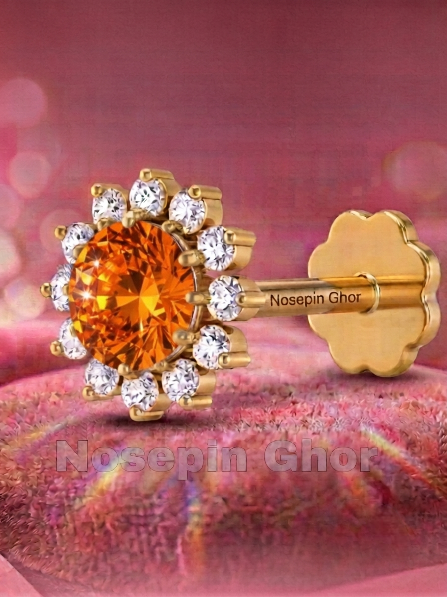 13 Stone Diamond Curt Nosepine  (O-13)