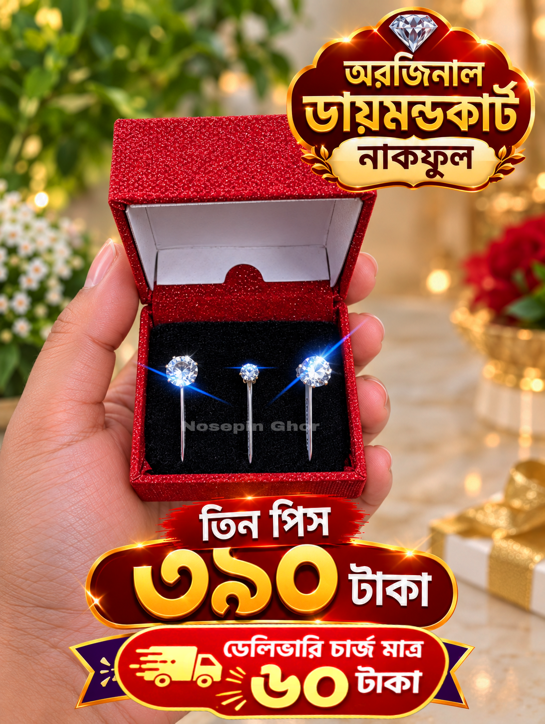 Zarkan Stone Diamond Curt Nosepin (Big 2)