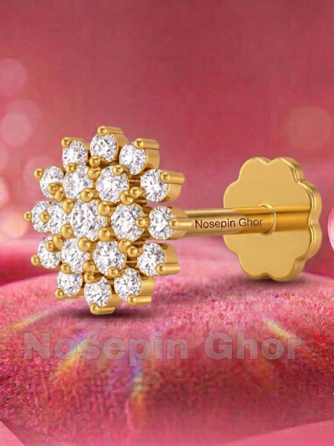 19 Stone Diamond Curt Nosepine  (W-19)