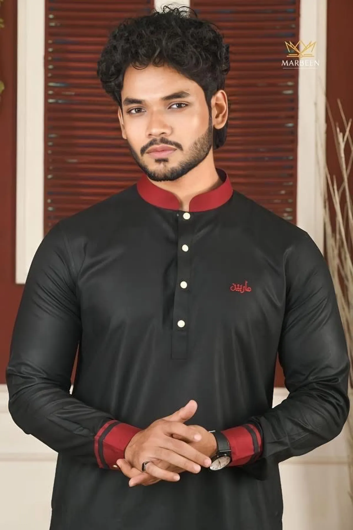 Cotton - premium black Embroidery Old