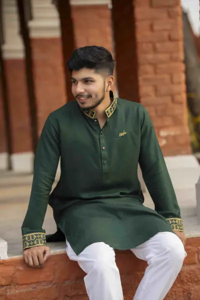 PREMIUM - Green colour panjabi_img_0