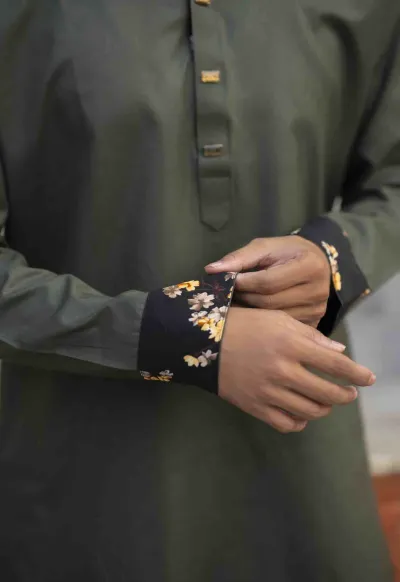 PREMIUM - Olive colour panjabi_img_2