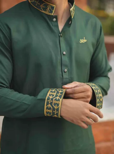 PREMIUM - Green colour panjabi_img_2