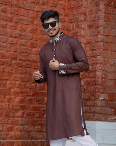 PREMIUM - Coffee colour panjabi_img_1