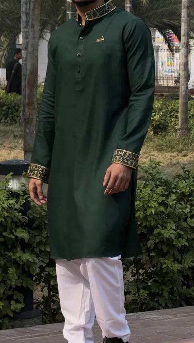 PREMIUM - Green colour panjabi_img_3