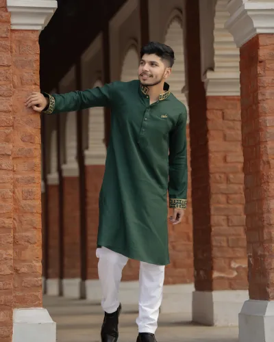 PREMIUM - Green colour panjabi_img_1