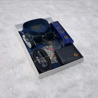 Blue Shirt Gift Combo Set For Men_img_0
