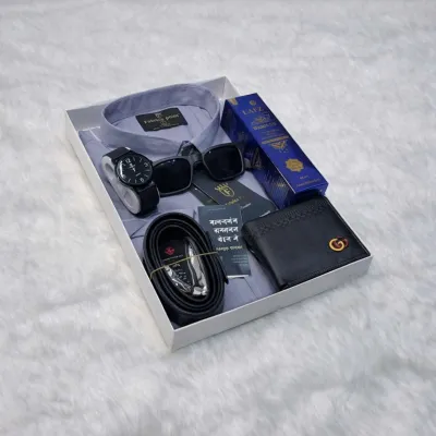 Silver Shirt Gift Combo Set For Men_img_0