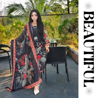 Elegant Black Floral Three-Piece_img_1