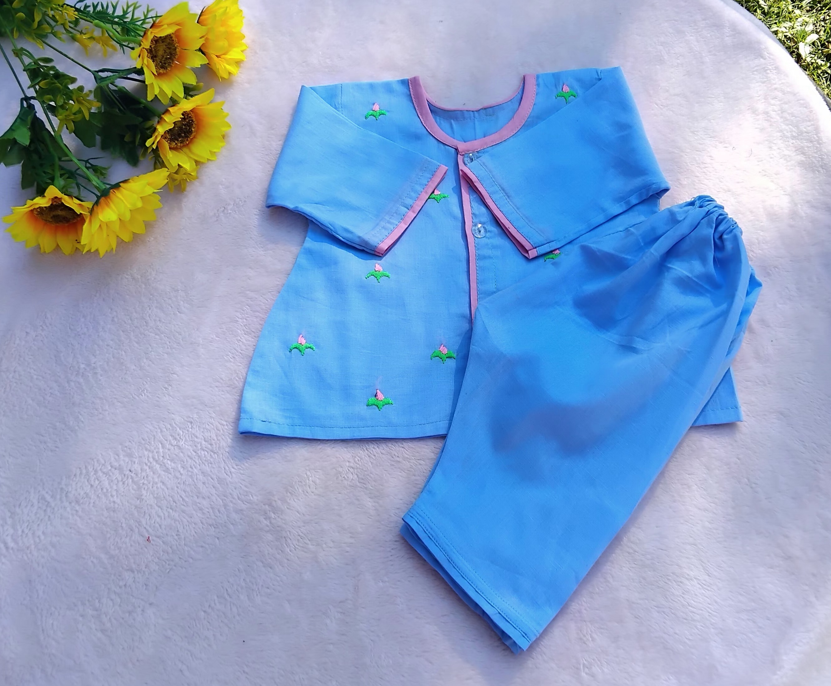 full sleeve Nima(Baby Blue Color) and Payjama set(Boy/Girl/New born)_img_0