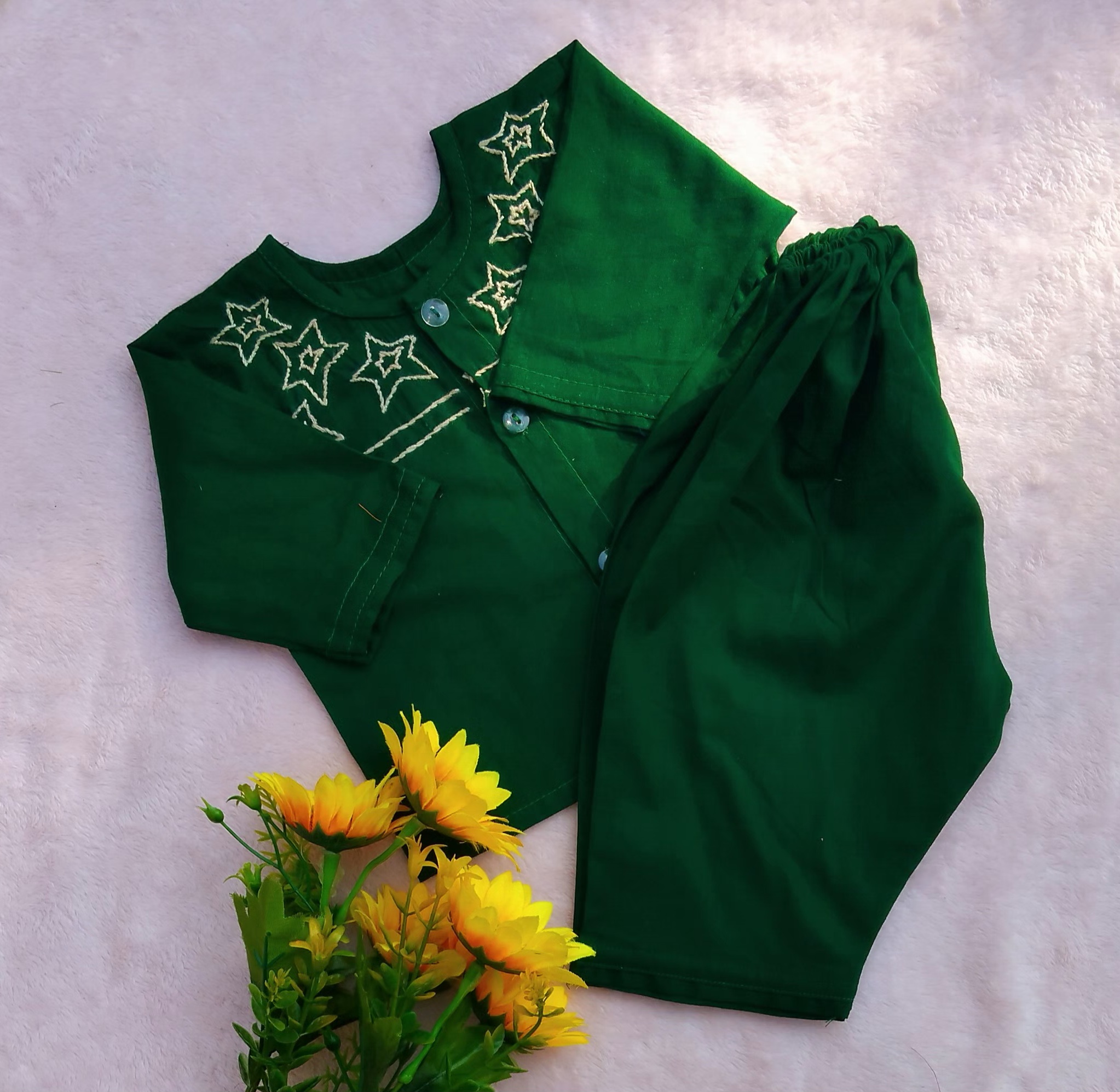 full sleeve Nima(Green Color) and Payjama set(Boy/Girl/New born)_img_0