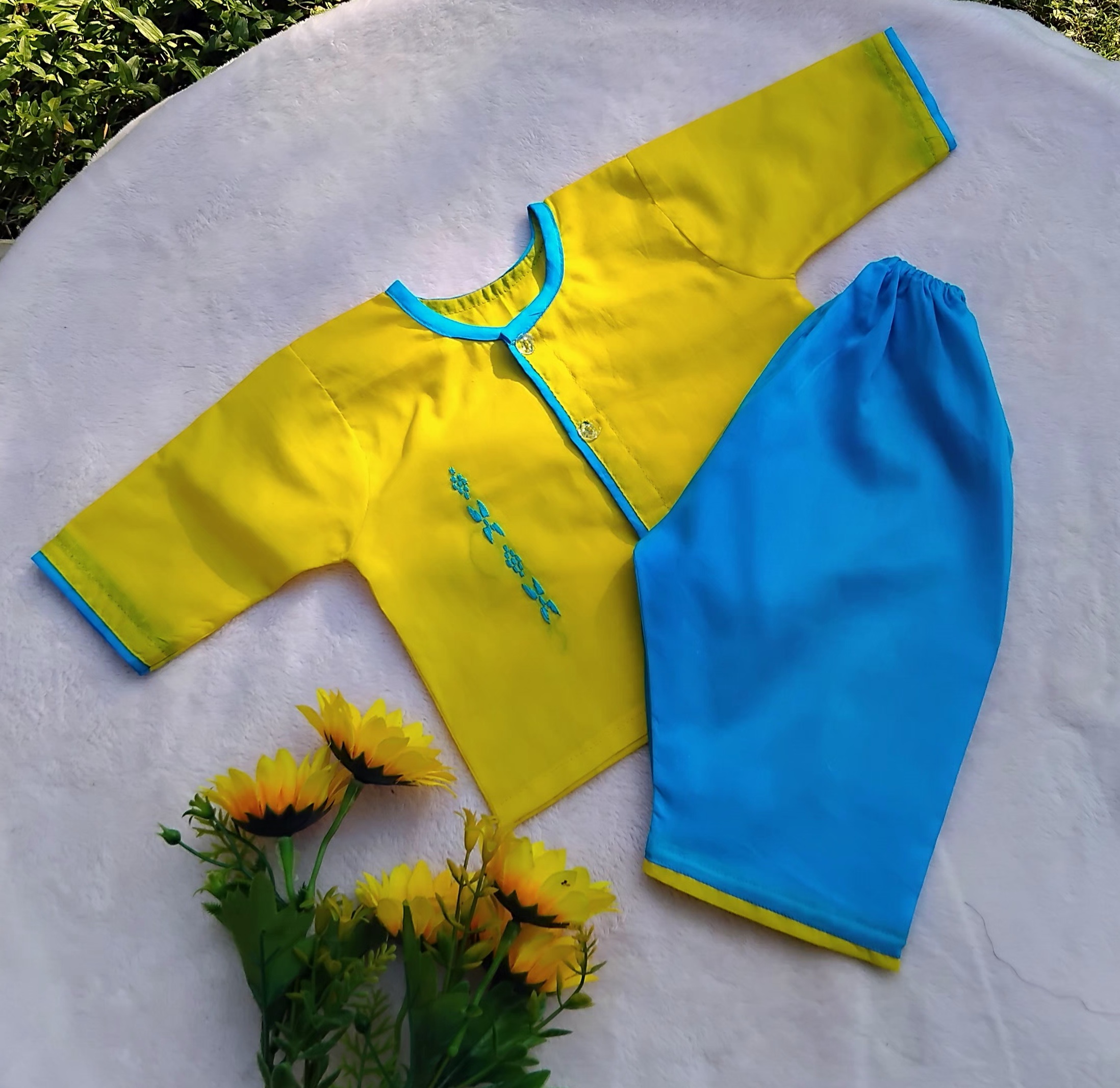 full sleeve Nima(yellow Color) and Payjama set(Boy/Girl/New born)_img_0