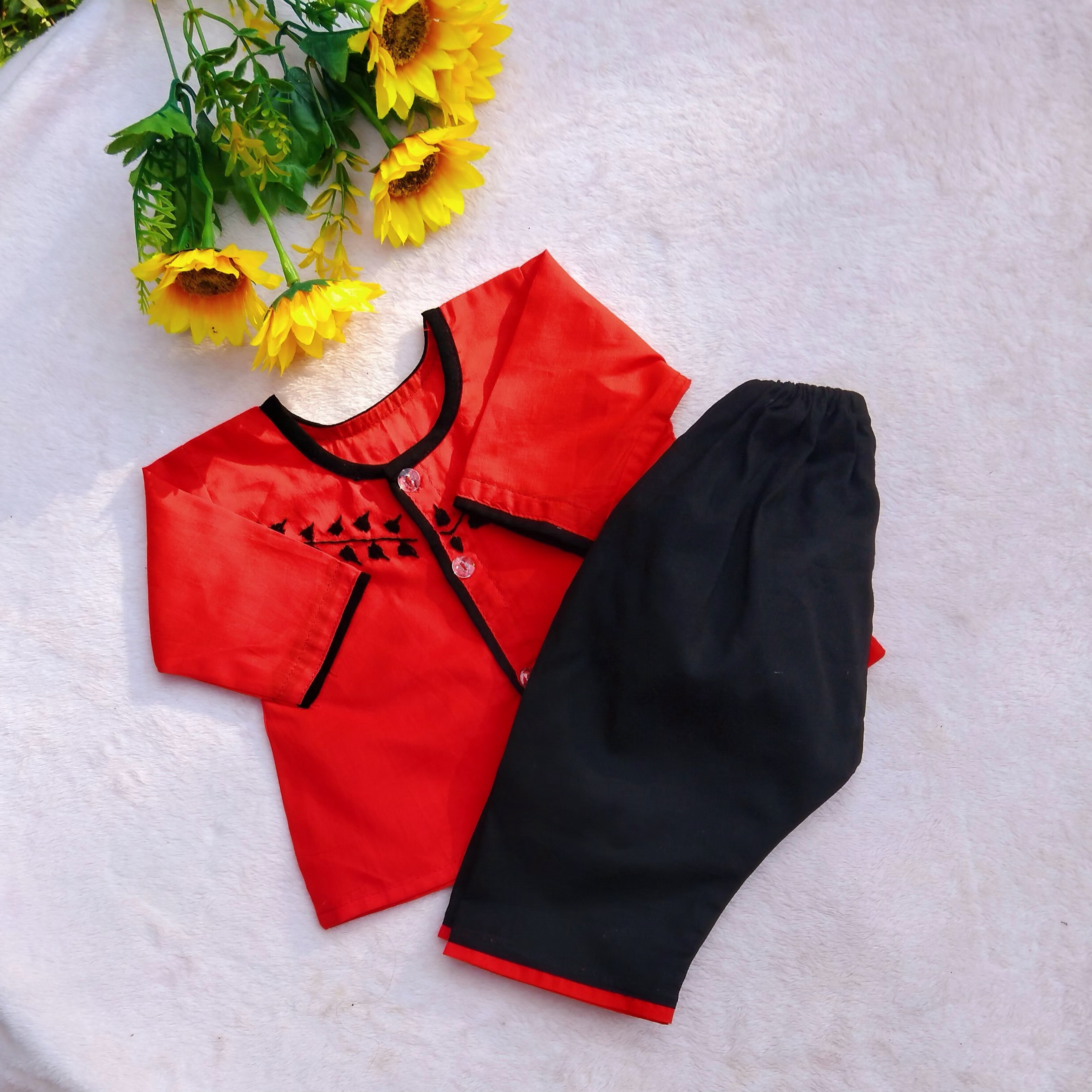 Red full sleeve Nima and Payjama set(Boy/Girl/New born)_img_0