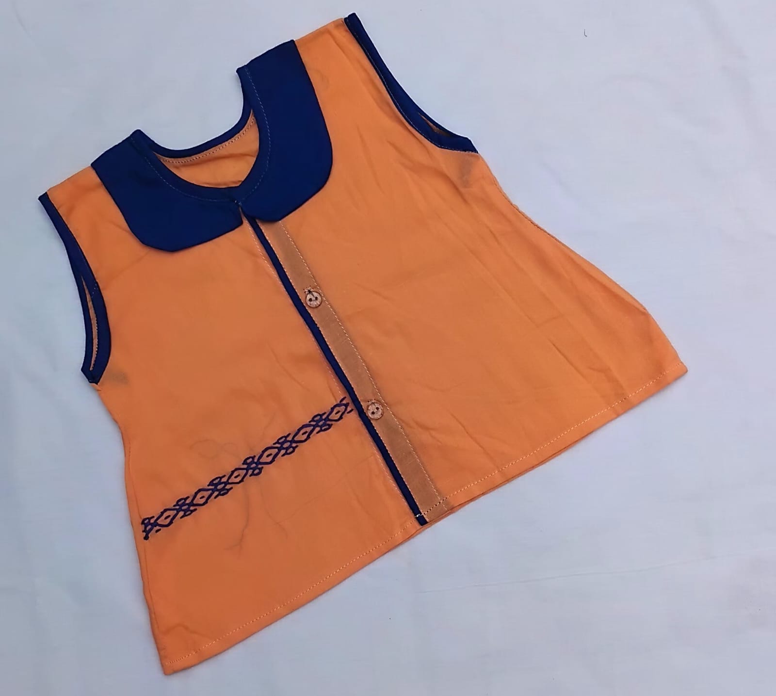 Girls Sleeveless Cotton Nima (হাতাকাটা নিমা) for Baby Girl 0–5 Years | BabyHome_img_0